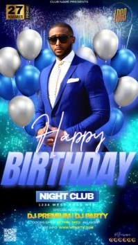 Birthday Party Invitation video design template Instagram Story