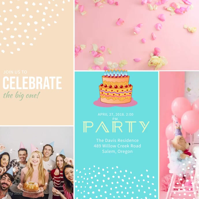 Birthday Party Invitation Video Template PosterMyWall