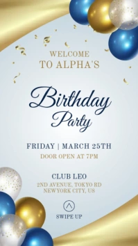 birthday party invite Instagram Story template