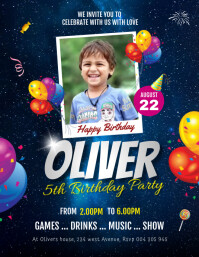 Birthday Party invite flyer template