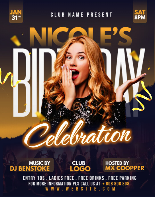 Birthday Party Poster Design Template PosterMyWall birthday-party-poster-design-template-postermywall