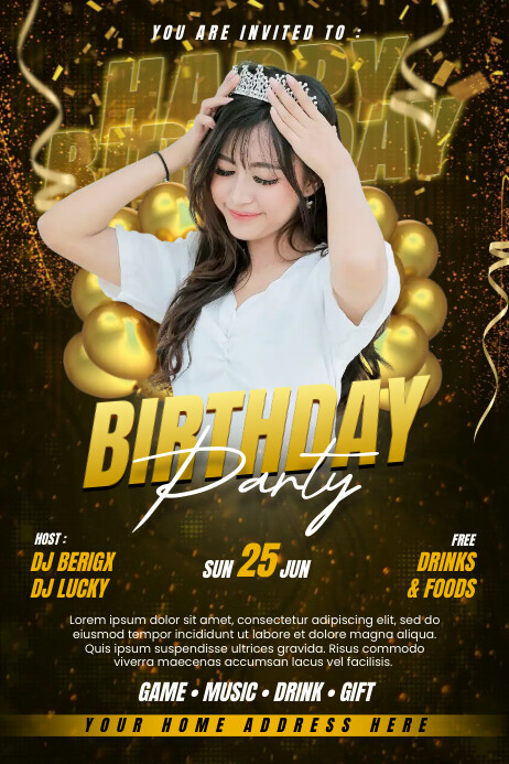 Birthday Party Poster template | PosterMyWall