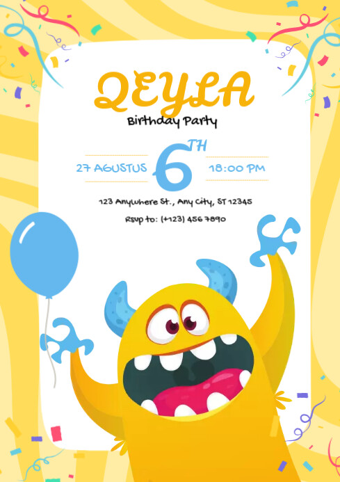 birthday party template A4