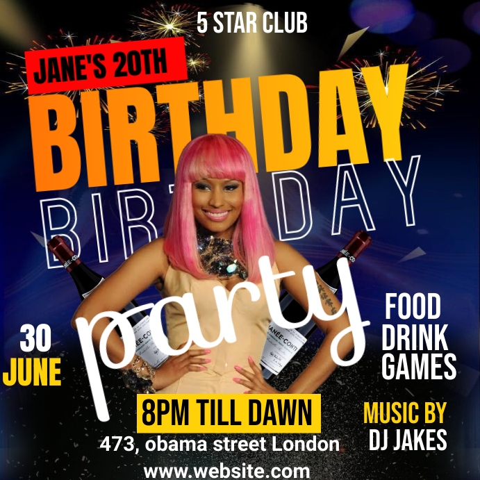 Birthday party template Instagram Post