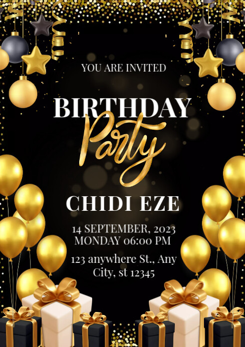My Birthadsay Party Invetesion Birthday Party Invitation A4 Template | PosterMyWall