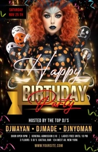 Birthday Party Template Media Página Ancho