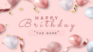 Birthday Pink Digitalt display (16:9) template