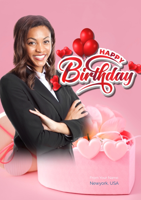 Birthday Poster (69) A5 template
