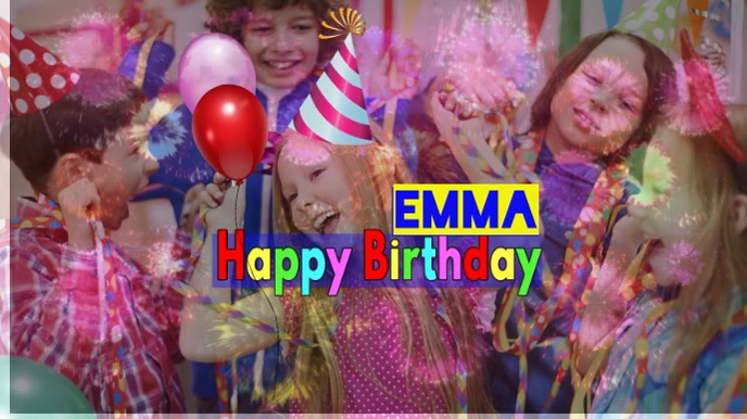 birthday poster Digitale Vertoning (16:9) template