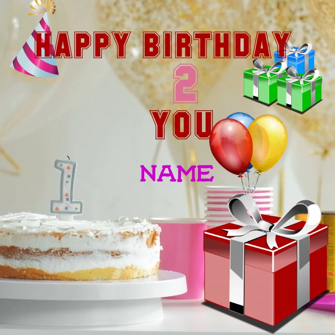 birthday poster Carré (1:1) template