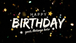 黑色 Birthday Celebration Facebook-covervideo Template