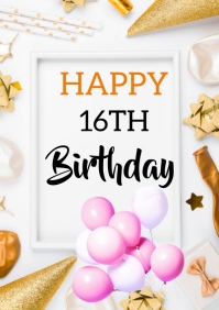 Blanc Birthday Celebration A3 Template