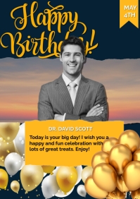 Birthday template flyer A4