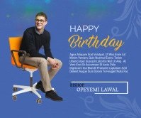birthday template large rectangle Großes Rechteck