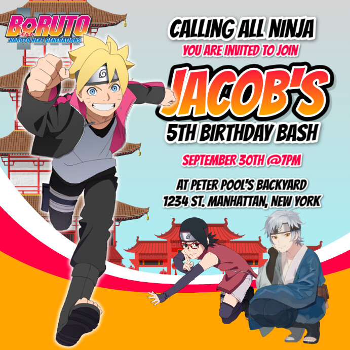 Birthday Template - Ninja | PosterMyWall