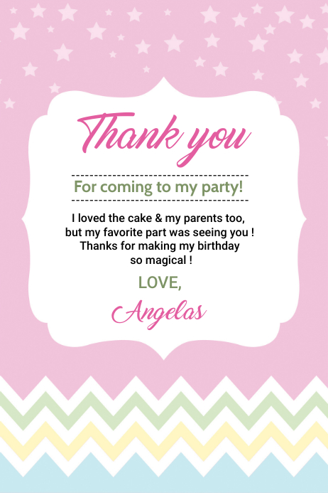 Birthday Thank you card Template | PosterMyWall