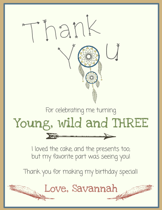 Birthday Thank You Card Template PosterMyWall