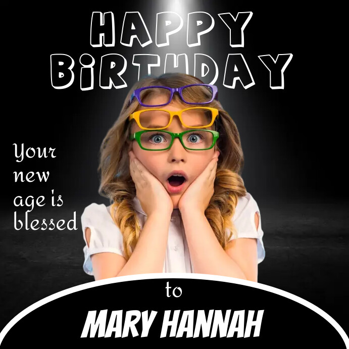 Birthday video (1) Square (1:1) template