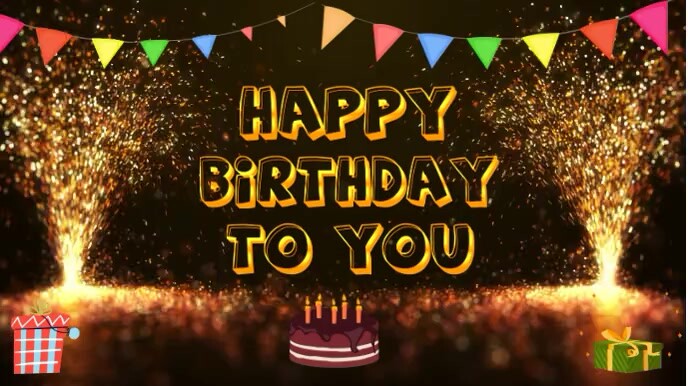 Birthday Video Digital na Display (16:9) template
