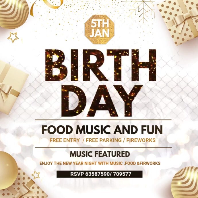 birthday video template,event flyers Instagram Post