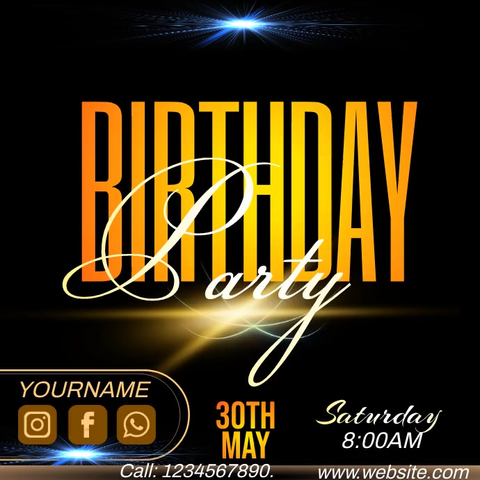 Birthday video template PosterMyWall Birthday video template PosterMyWall