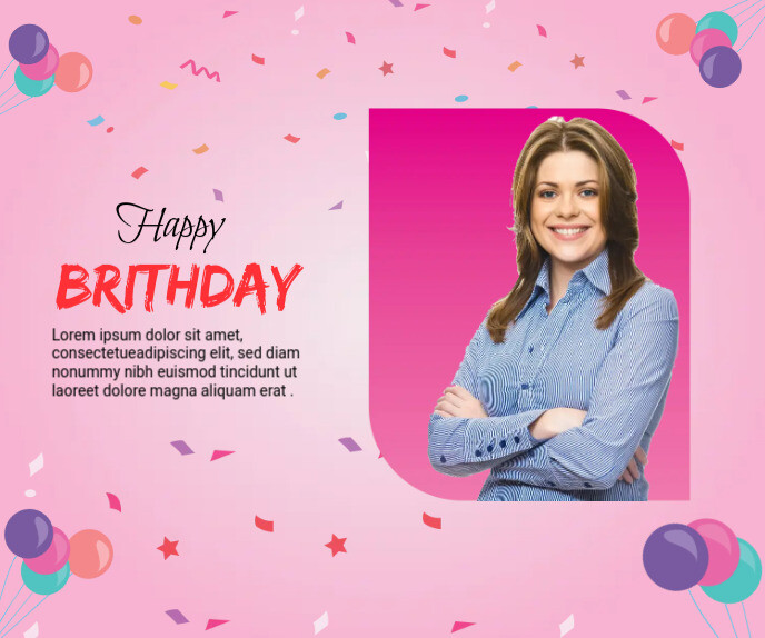 Rectangle Bday Card birthday wish large rectangle Template | PosterMyWall