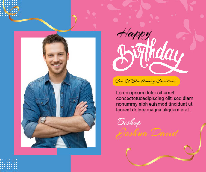 Rectangle Bday Card Birthday wish Large Rectangle Template | PosterMyWall