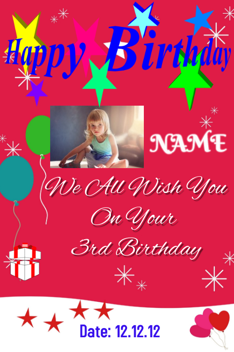 Modele Affiche D Anniversaire Avec Photo Postermywall Modele Affiche D Anniversaire Avec Photo Postermywall