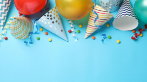 birthday zoom background Præsentation (16:9) template