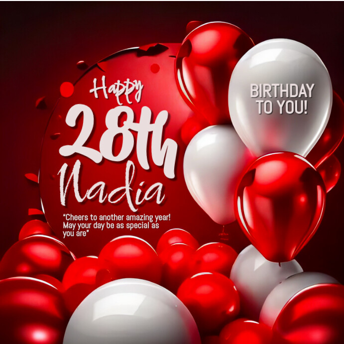 BirthdayWishes red Square Template | PosterMyWall
