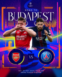 Biru Abstrak Champions League Match Instagram Portrait template