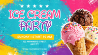 Biru Ceria Ice Cream Party Pos Twitter Twitter-opslag template