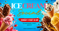 Blue Ice Cream Social Event Imagem partilhada do Facebook Template