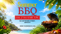 Biru Ceria Summer BBQ Pos Twitter template