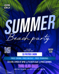 Biru Ceria Summer Beach Party Instagram Portrait template