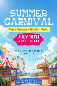Biru Ceria Summer Carnival Poster Iphosta template