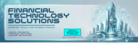 Blue Financial Technology Solutions Intestazione di Twitter Template