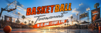 Biru Grunge Basketball Tournament Tajuk Twitter template