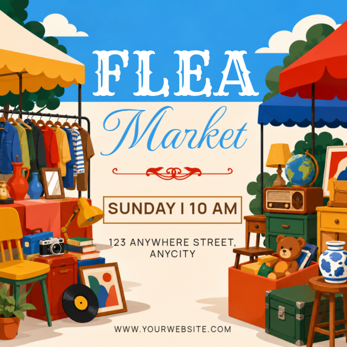 Flea Market Event Instagram Ad Template | PosterMyWall