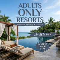 Blau Adults Only Resort Getaway Pos Instagram Template