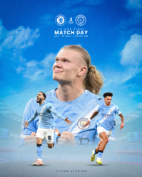 Biru Modern & Minimal FA Cup Final Instagram Portrait template