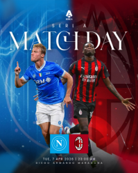 Biru Modern & Minimal Football Match Instagram Portrait template