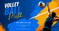 Biru Modern & Minimal Volleyball Match Gambar Bersama Facebook template