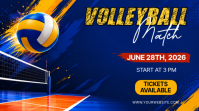 Biru Modern & Minimal Volleyball Match Pos Twitter template