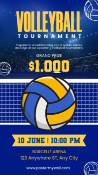 Biru Modern & Minimal Volleyball Tournament Instagram Story template