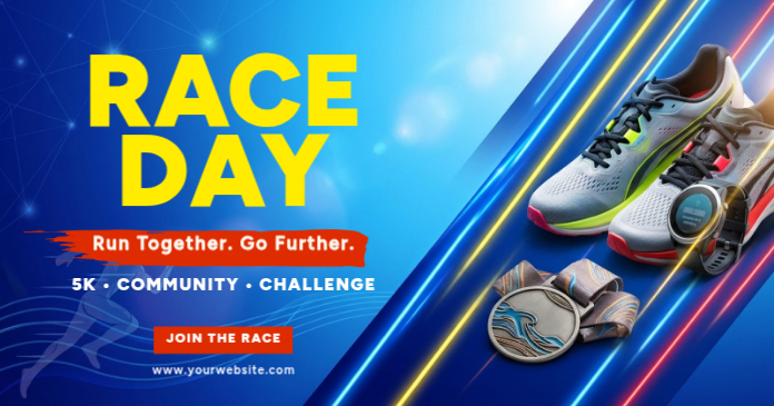 Biru Modern & Minimalis 5k Race Event Gambar Bersama Facebook Template ...