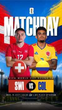 蓝色 FIFA World Cup Match Instagram Story Template