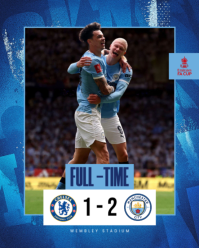 Biru Profesional Football Match Result Instagram Portrait template
