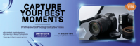 Blue Photography Services Encabezado de Twitter Template
