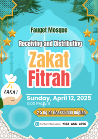 Biru Zakat and Fitrah Distribution A3 template